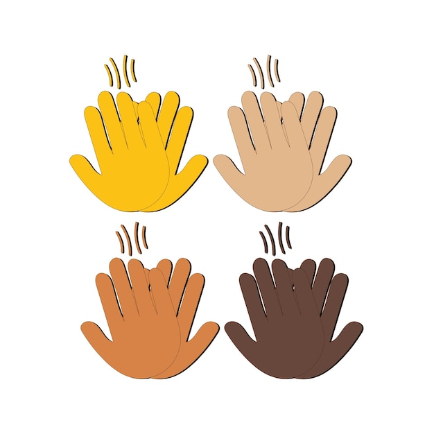 Hand with Fingers Splayed Gesture Icon Raised hand emoji Folded Hands sign All skin tone gesture