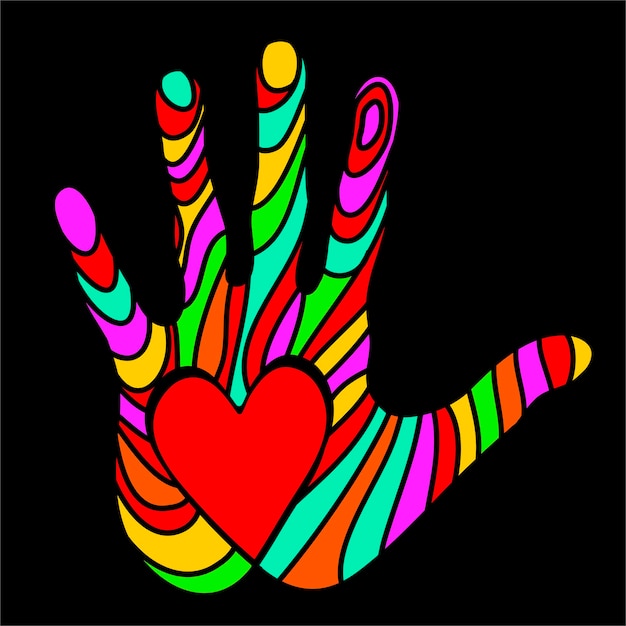 Hand with heart concept of charity and donation