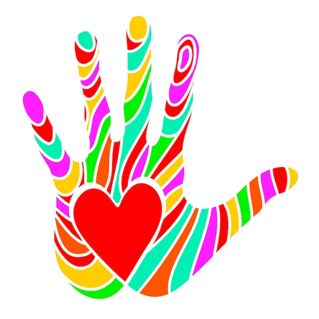 Hand with heart concept of charity and donation