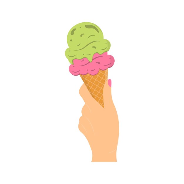 Vector hand with ice cream_07