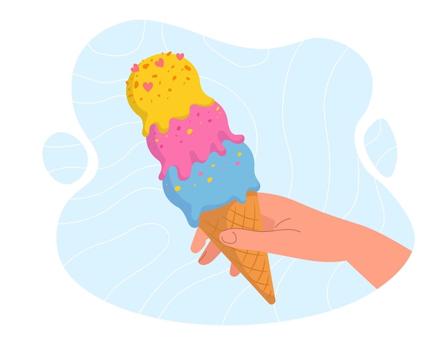 Hand with ice cream