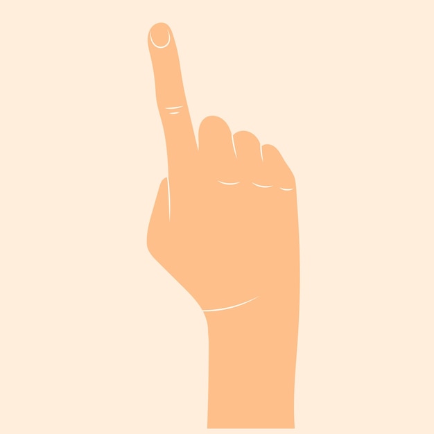 Hand with index finger flat design isolated vector