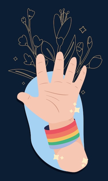 Hand with lgbti wristband