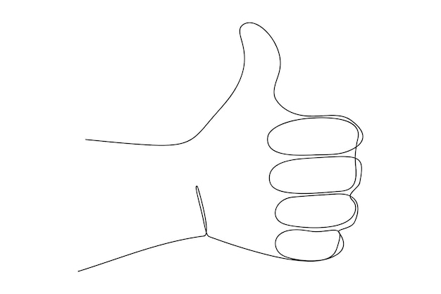 The hand with the raised finger is drawn by one line