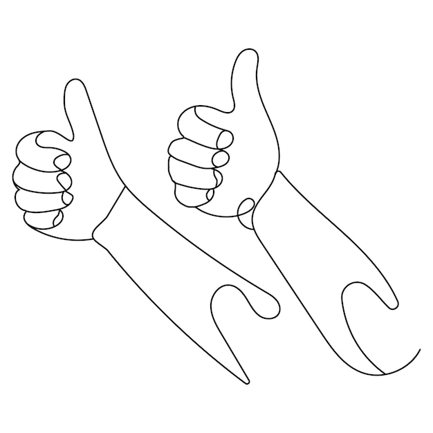 Vector hand with thumb up