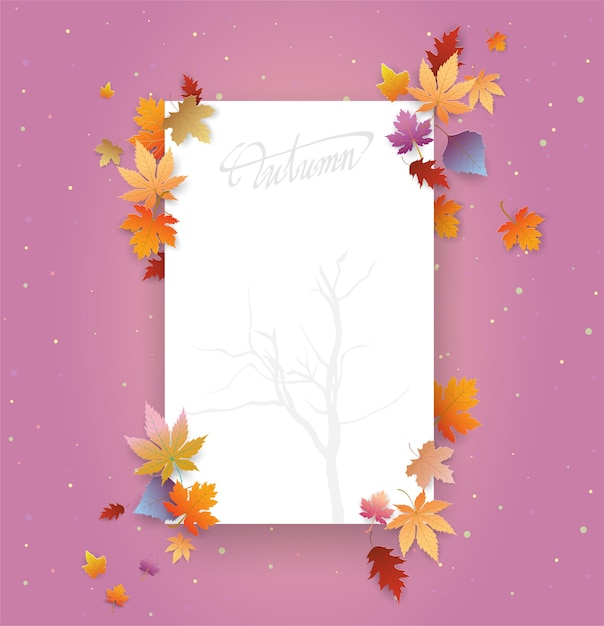 Hand writing Autumn text  boder