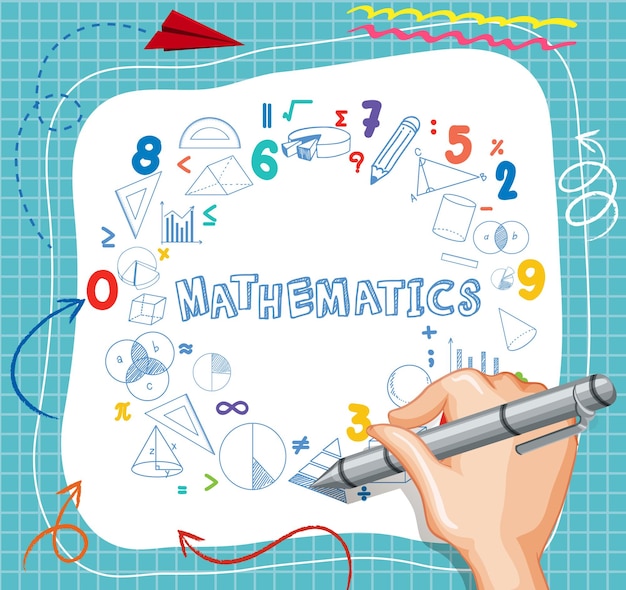 Vector hand writing math formula on paper note