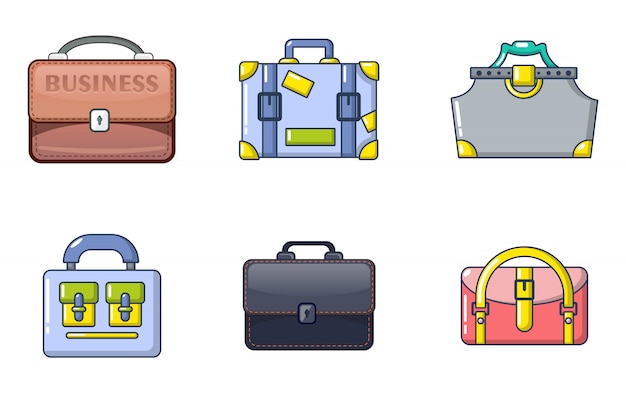 Handbag icon set. Cartoon set of handbag vector icons set isolated