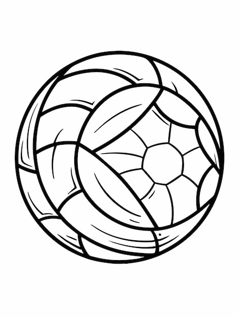 Vector handball colouring book pages for children and adults with vector design