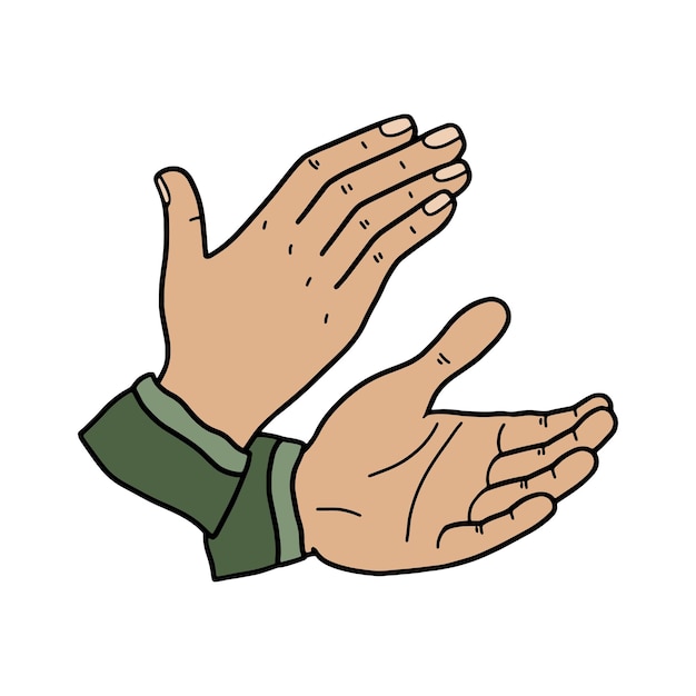 Handclaps applause A design element in the form of two hands in a cartoon style