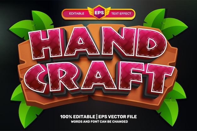 Handcraft cartoon Bold 3D Editable text Effect Style