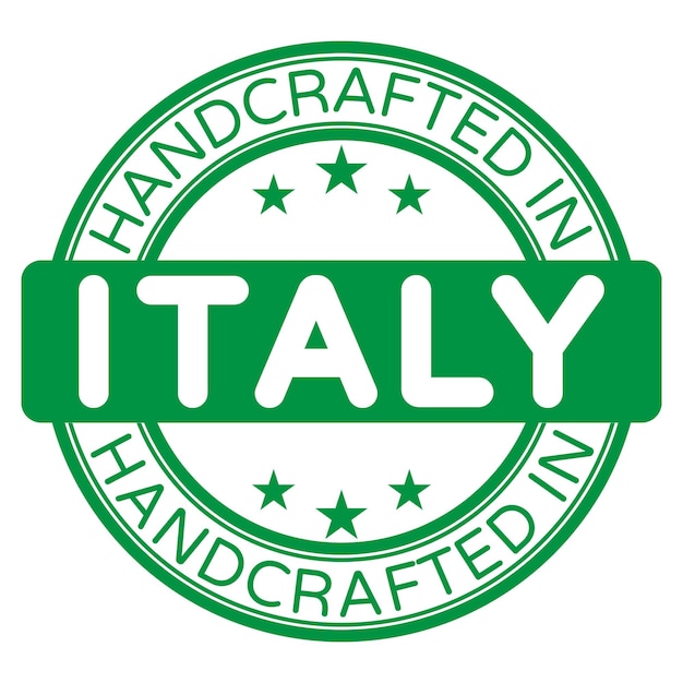 Handcrafted in Italy Sign, Stamp, Sticker vector illustration