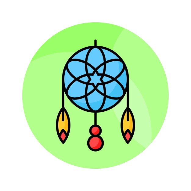 Vector handcrafted vector of willow hoop trendy design icon of dreamcatcher