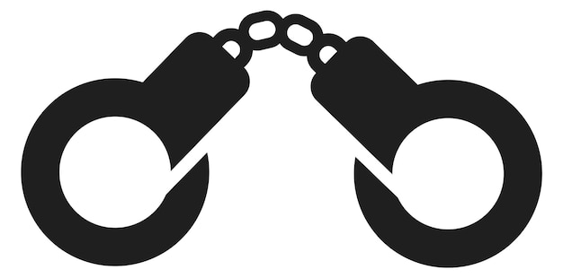 Handcuffs black icon Arrest symbol Criminal sign