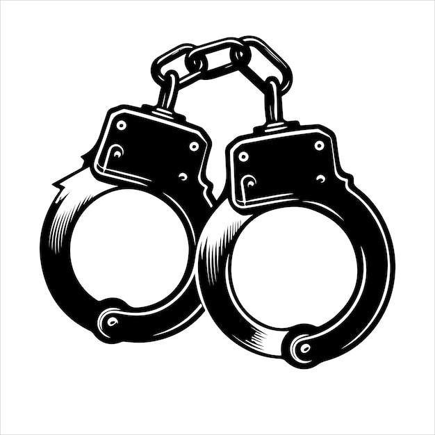 Handcuffs icon vector illustration symbol design Freedom hand breaking from handcuff chains