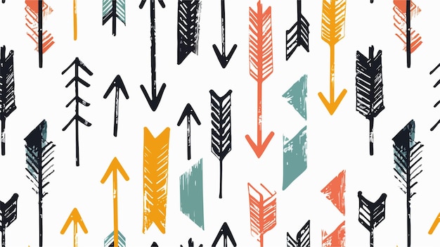 Vector handdrawn abstract arrows pattern vector illustration