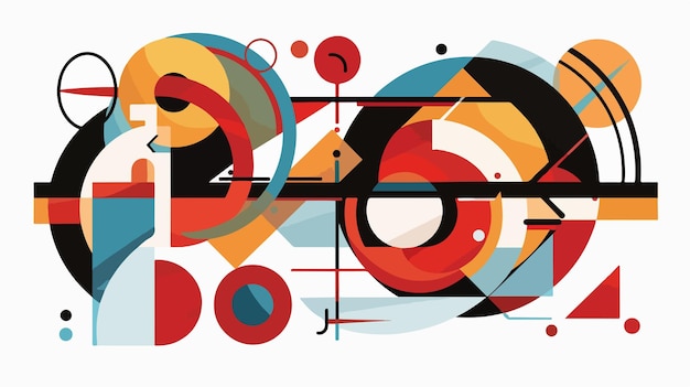 Handdrawn Abstract Bauhaus Shape Vector Illustration