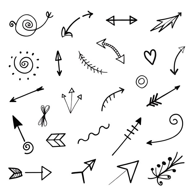 Vector handdrawn arrow collection for creative design projects