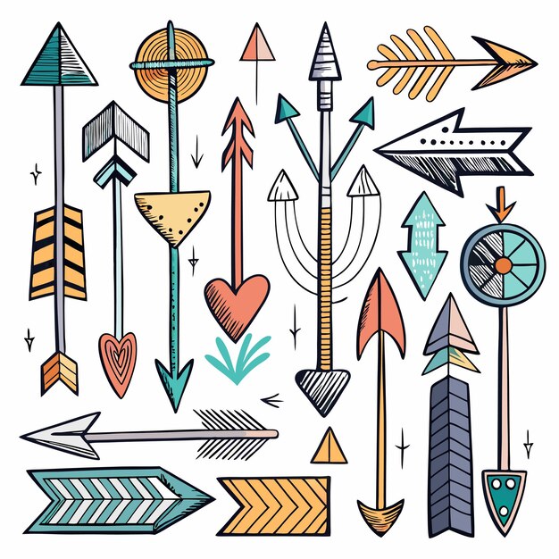 Vector handdrawn arrow collection