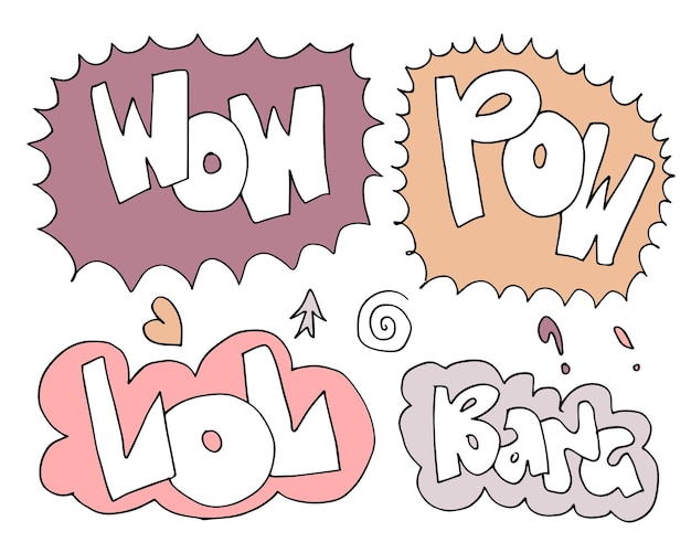 Handdrawn arrows borders set with handwritten textBanglolpowwow Vector icon