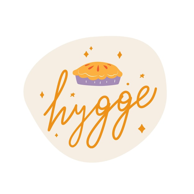 Handdrawn autumn hygge mood lettering phrase Cozy cute motivational sign