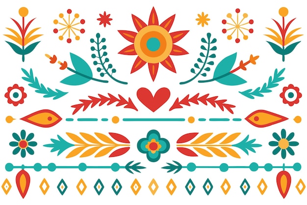 Vector handdrawn bohemian pattern collection