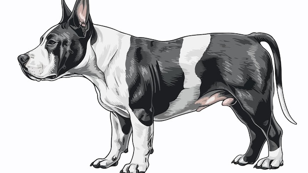 Vector handdrawn bull terrier dog pet vector illustration