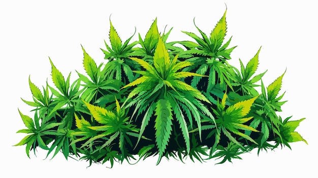 Vector handdrawn cannabis leaf in digital painting style