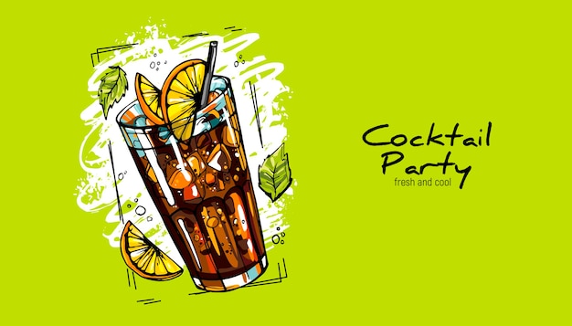 Handdrawn cocktail