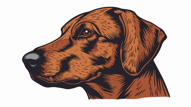 Vector handdrawn dog head icon vector illustration