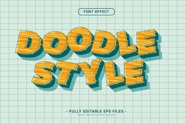 handdrawn doodle style text effect