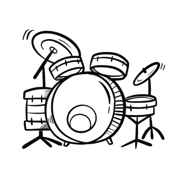 HandDrawn Drum Set Illustration