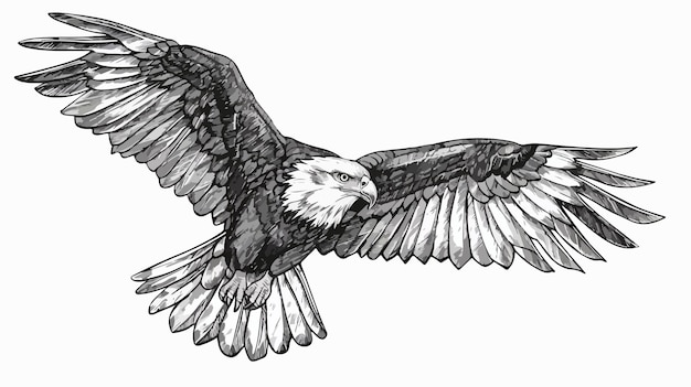 Vector handdrawn eagle bird sketch vector illustration