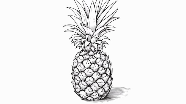 Vector handdrawn engraved style pineapple sketch vector illustration