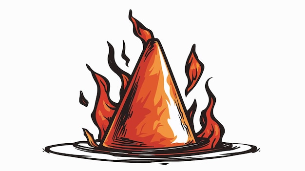 Vector handdrawn fire cone icon vector illustration for design projects