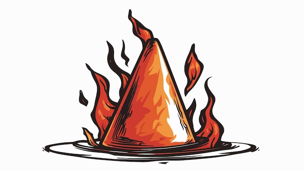 Vector handdrawn fire cone icon vector illustration