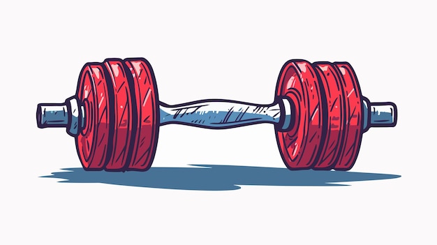 Handdrawn Fitness Dumbbell Icon Vector Illustration