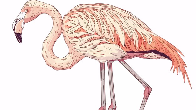 Vector handdrawn flamingo bird vector illustration