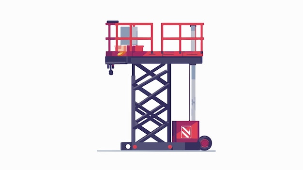 Vector handdrawn flat illustration of mechanical lift part vector drawing for technical designs