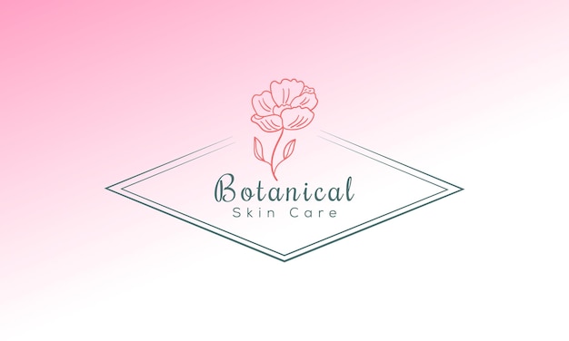 Handdrawn floral botanical logo illustration collection for beauty natural organic Premium Vector