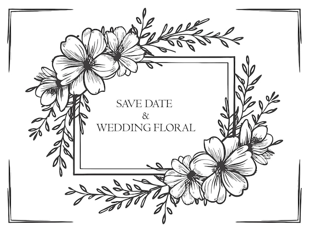 Handdrawn floral decorative elements