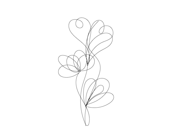 Handdrawn flower doodle drawing on a white background Hand drawn vector with flowers