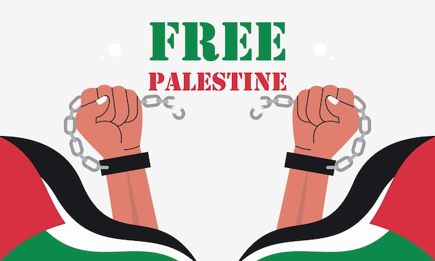 Handdrawn free Palestines lives matter Concept of Freedom and Peace Illustration