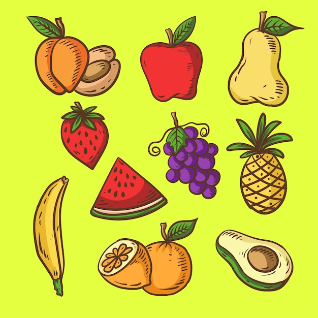 handdrawn fruit 