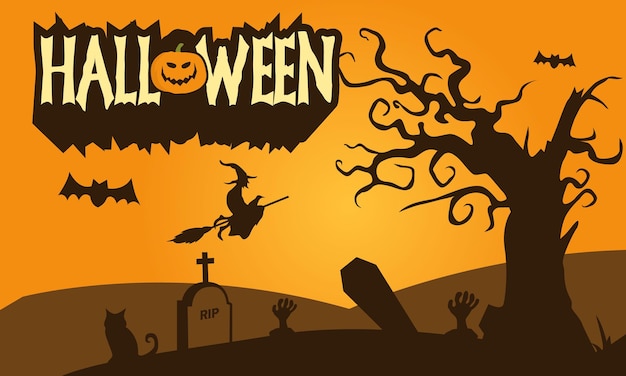 Handdrawn halloween wallpaper