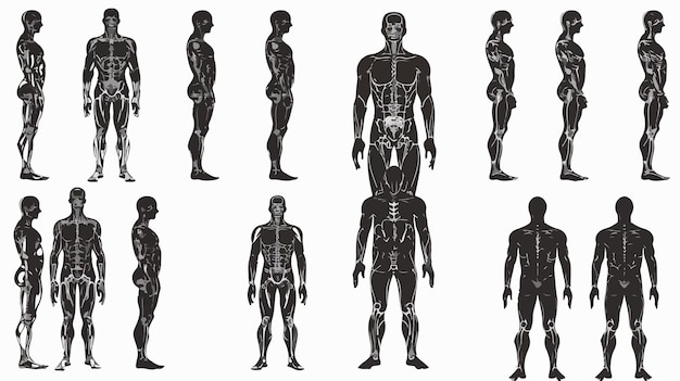 Vector handdrawn human body silhouette vector illustration