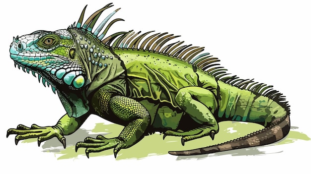 Vector handdrawn iguana reptile vector illustration for designs educational materials and more