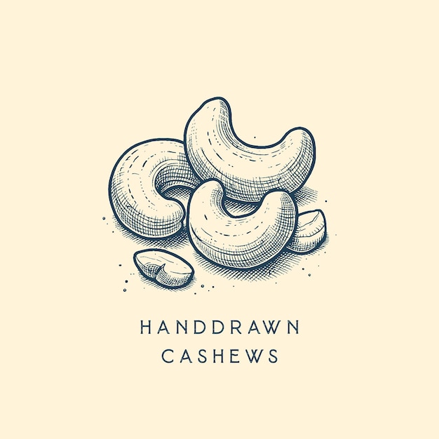 Vector handdrawn illustration of cashews