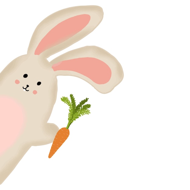 Handdrawn illustration of a cute rabbit bunny vector