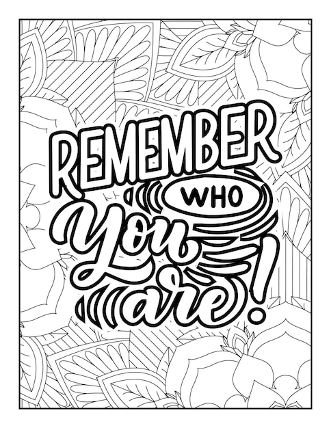 Handdrawn lettering for coloring book Vector illustration Quotes Coloring pages Coloring pages